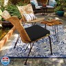 Outdoor Chair Cushions for Patio Furniture Set of 4, Patio Seat Cushions with Ties 17''x 16'', Water Repellant Outdoor Cushions Patio Furniture Cushions, Corner Outdoor Chair Pads Fade Resistant