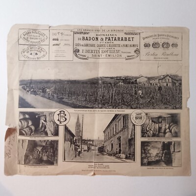 Planche les grands vins de la gironde illustrés Domaines de Badon & Patarabet