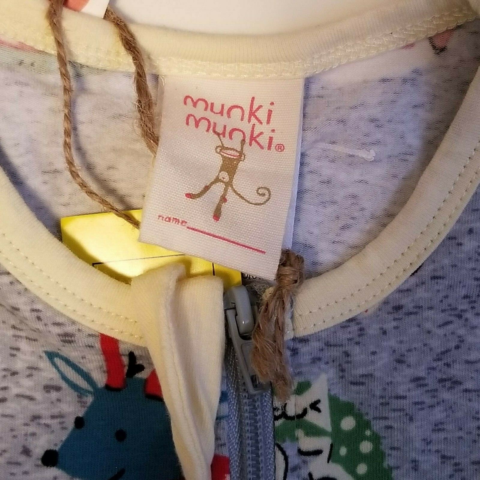 Munki Munki Baby One Piece Fitted Pajamas Size 18 Months Gray Winter Theme New