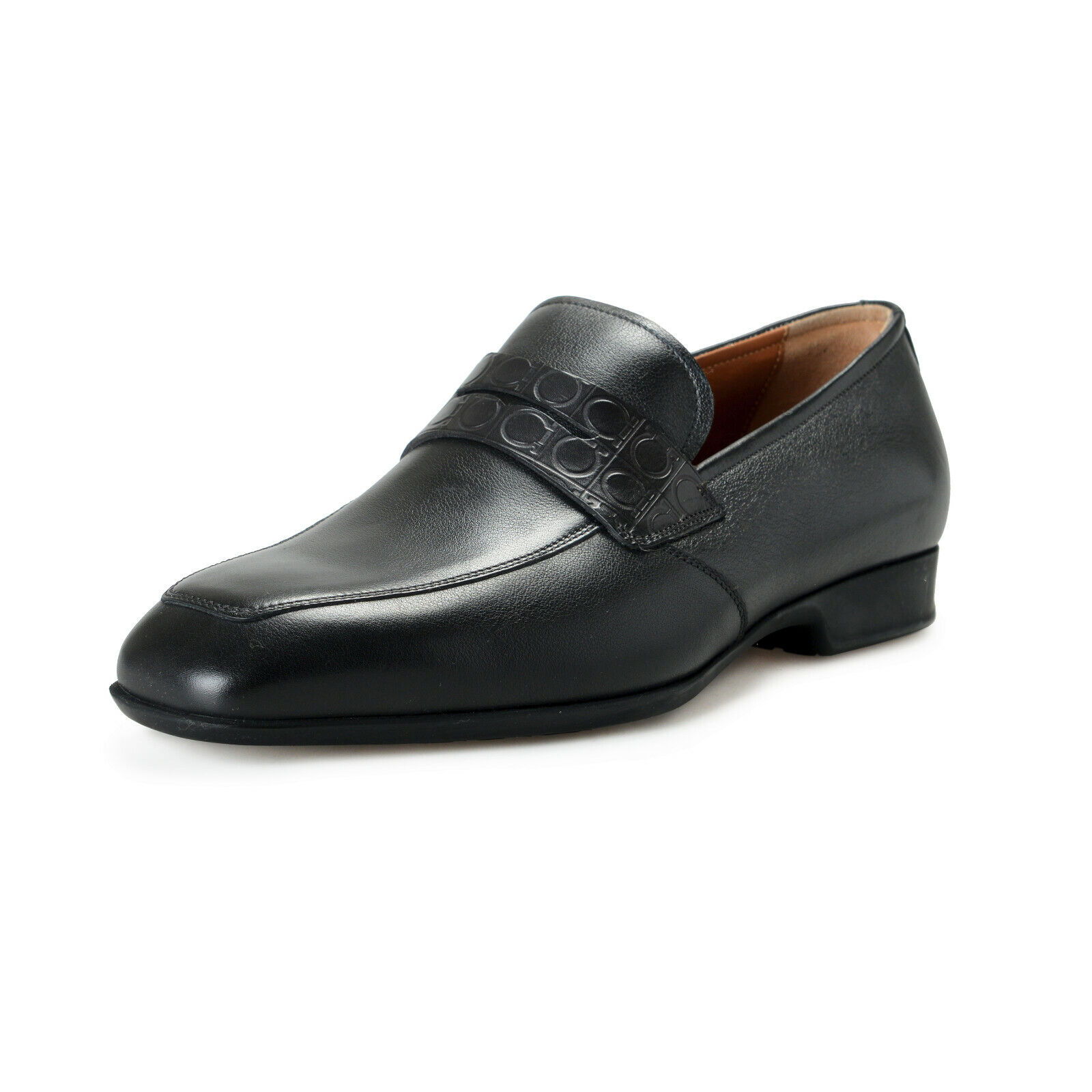 Pre-owned Ferragamo Salvatore  "laramie" Men's Leather Black Loafers Slip On Shoes