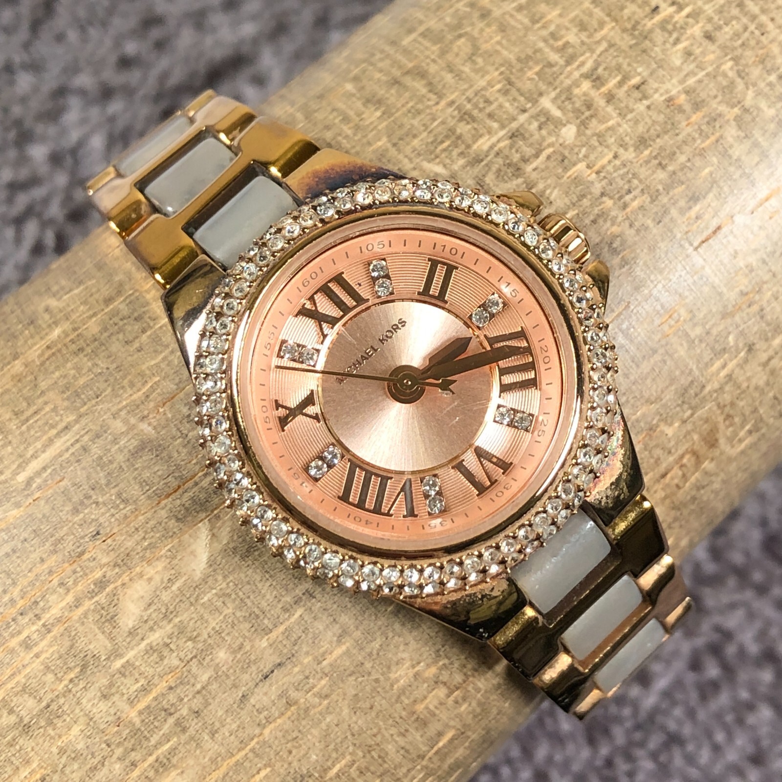 【MICHAEL KORS】 シルバー スパンコール ミニワンピ MINI LEXINGTON シルバートーン パヴェ ウォッチ | ウィメンズ