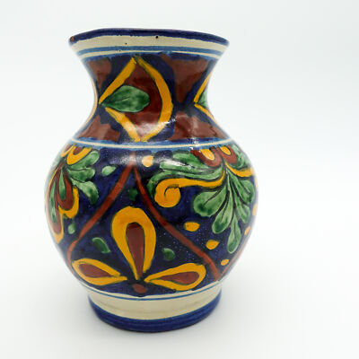 Vintage Talavera Alba Puebla Mexican Art Pottery Ceramic Vase  6.25