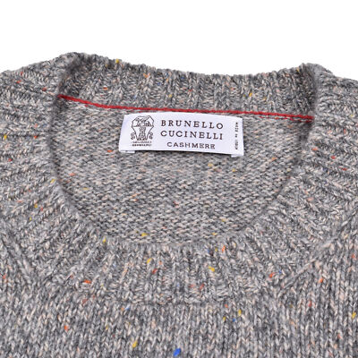 Pre-owned Brunello Cucinelli Men's 100% Cashmere Crew Neck Sweater/pullover In Gray