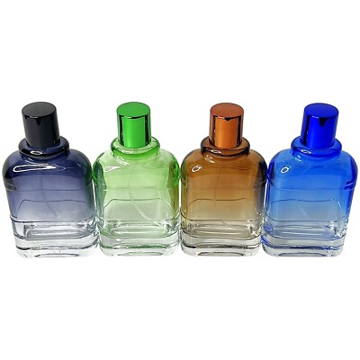 100ml 3.4oz clear gradient colored glass spray empty perfume bottles decant