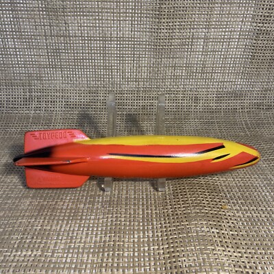 Vintage Toypedo By SWIM WAYS Underwater Pool Toy 11.5'' Orange Yellow Black