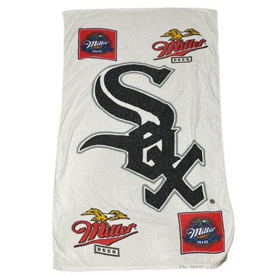 Vintage Miller Beer Chicago White Sox Beach Towel 49 x 29 