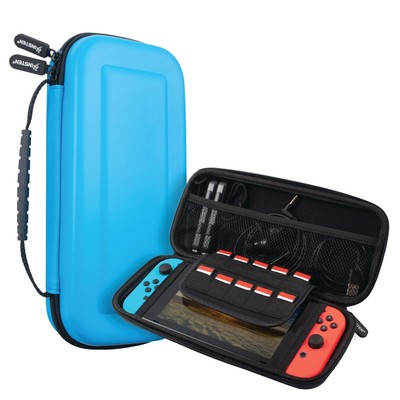 For Nintendo Switch & OLED Model Carrying Case EVA Hard Cover Travel Pouch Blue
