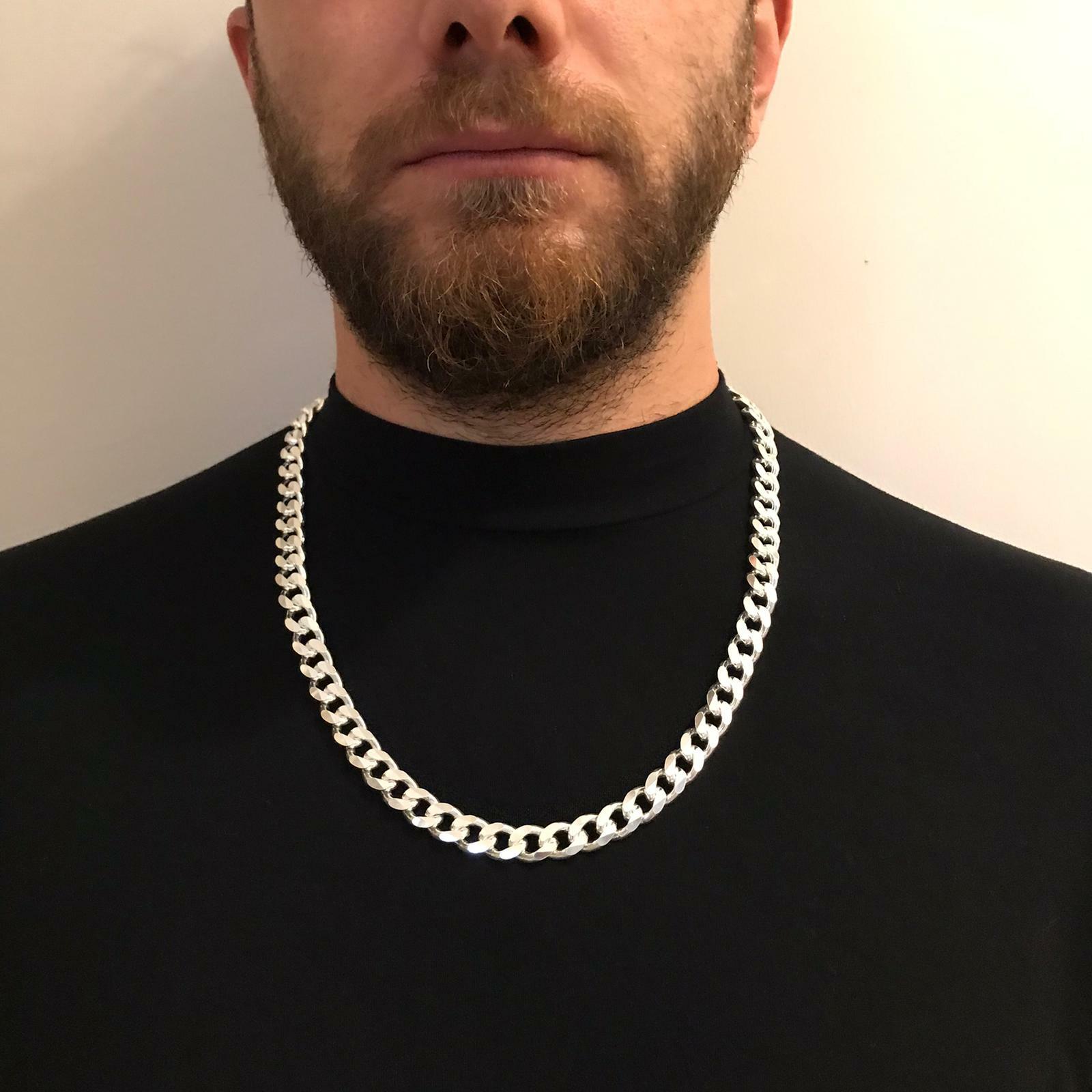 Pre-owned Handmade Mens Tight Curb Cuban Link Chain Necklace 925 Sterling Silver 26 Inch 11mm 142gr