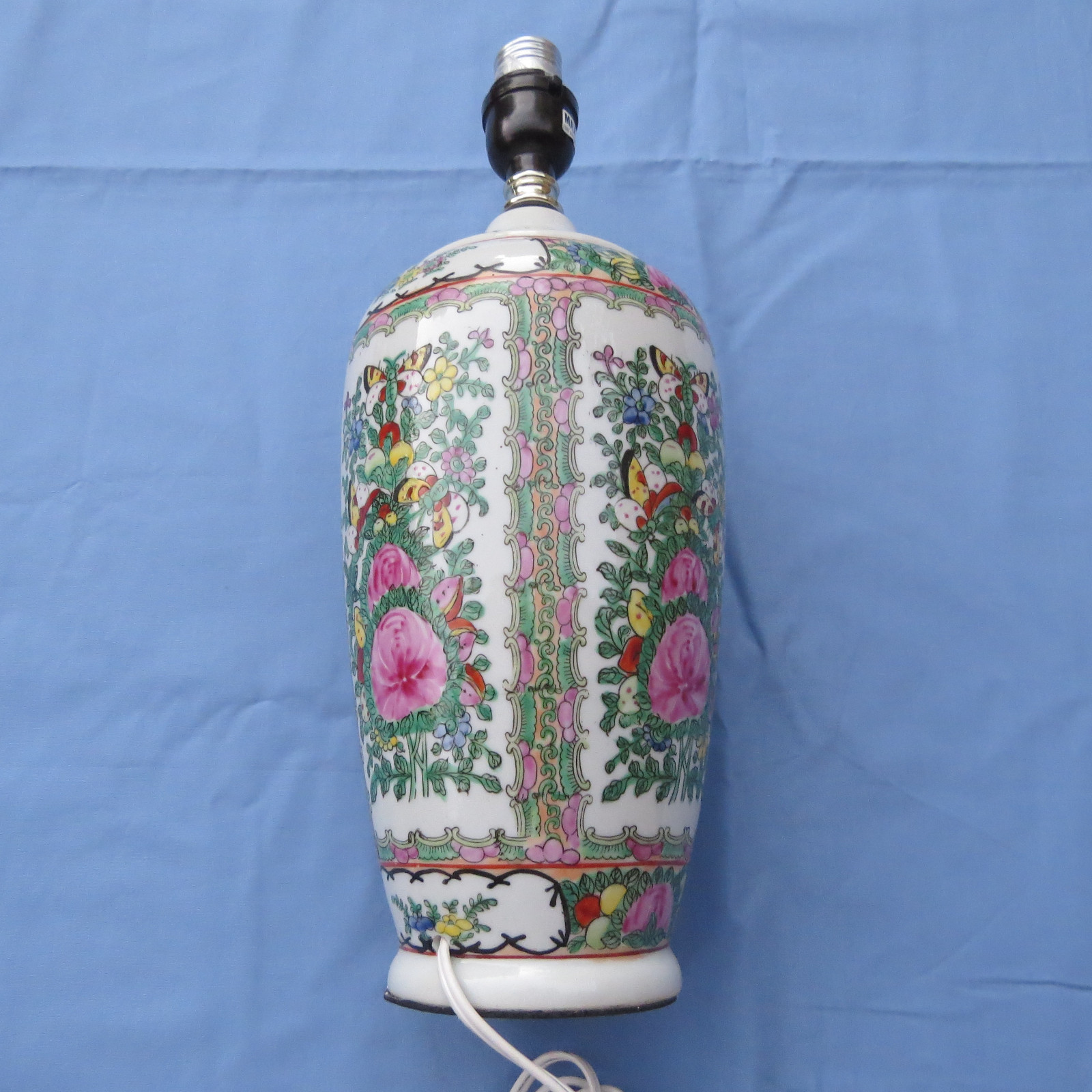 Antique Chinese Famille Rose Hand Painted Porcelain Vase Lamp 5x11