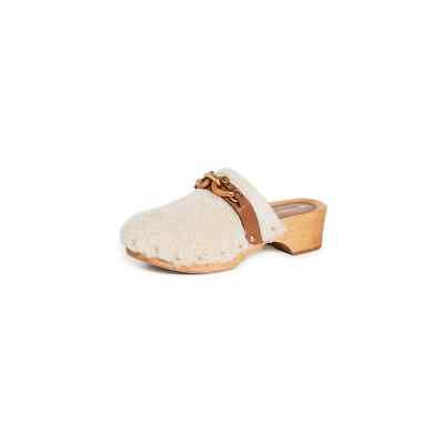 

Женские сабо из овчины Jessa Tory Burch Buttermilk Royal Tan 37,5 евро США 7,5, Бежевый