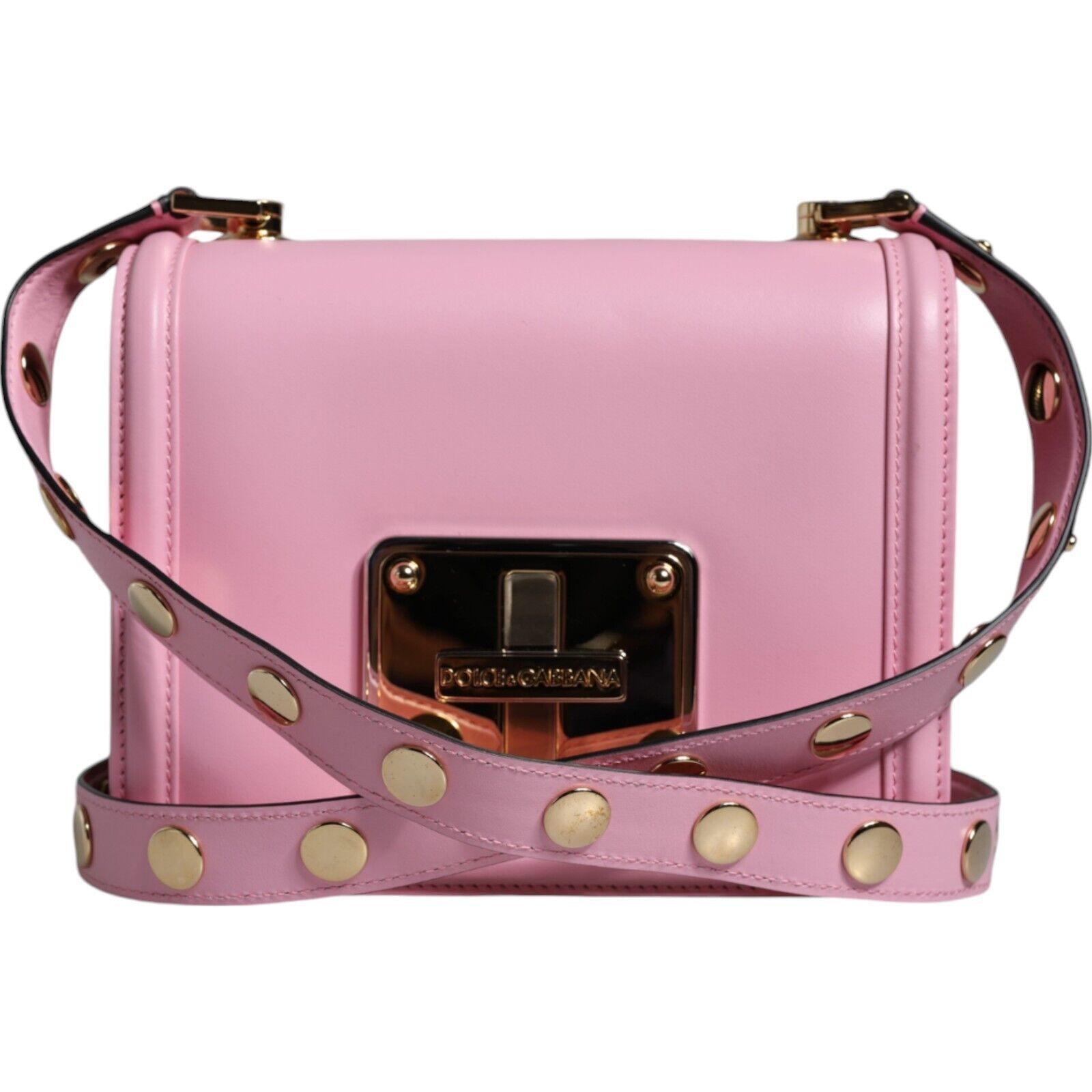 DOLCE & GABBANA Bag Baby Pink LOLA Leather Studded Crossbody DOLCE & GABBANA Bag Baby Pink LOLA Leather Studded Crossbody