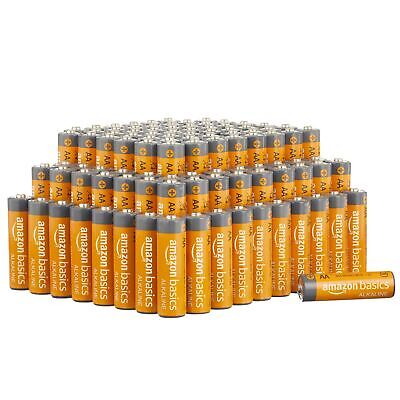 Amazon Basics AA Alkaline High-Performance Batteries 10-Year Shelf Life 100-Pack