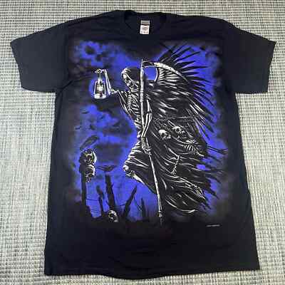 Liquid Blue Black Skull Reaper Men s Sz M New