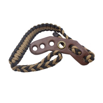 SAS Wrist Braided 550 Paracord Bow Sling with Leather Mount for Compound Bow 