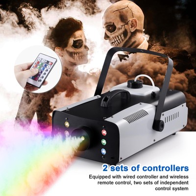 2500W Fog Smokes Machine DJ Stage Fogger Effect RGB 8LED 3IN1 Multi Color Remote