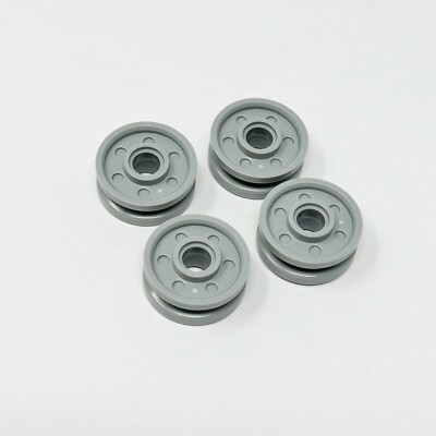 13971 LEGO Wheel 18mm D. x 8mm Fake Bolts Deep Spokes Inner Ring L B GRAY (4)