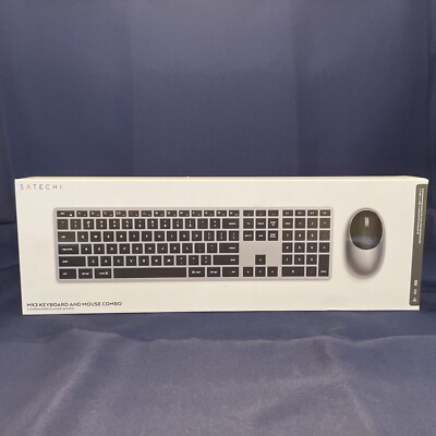 SATECHI MX3 Slim Bluetooth Backlit Keyboard & Mouse Combo w/Numeric Keypad NEW