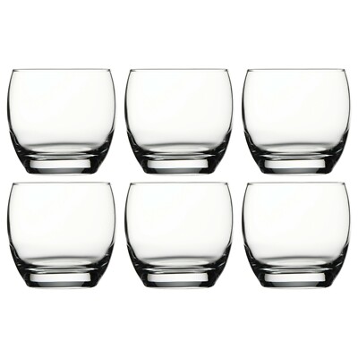 Pasabahce Barrel Set Of 6 Tumbler Whisky Scotch Drinking Glasses Gift 340ml