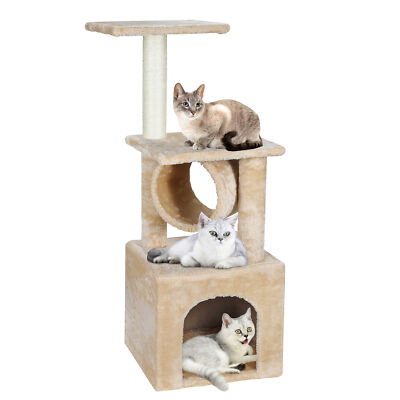 Three Levels Cat Tree Activity Tower Furniture Scratching Post Condo Furniture