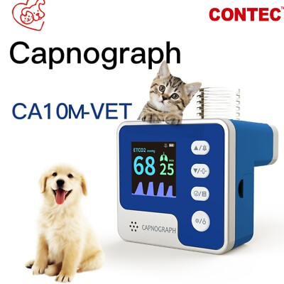 Contec Color LCD Veterinary Capnograph ETCO2 Monitor CA10M End-tidal CO2 Alarm