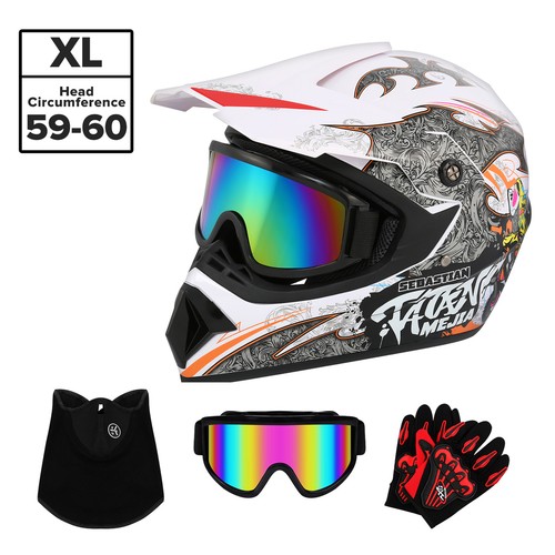 DOT Adult Youth Helmet Motorcycle Mountain Offroad Dirt Bike ATV Goggles Mask