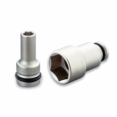 1/2''(12.7mm) Dr. Chrome Vanadium Steel 6-Point Metric Long Impact Socket 10~24mm