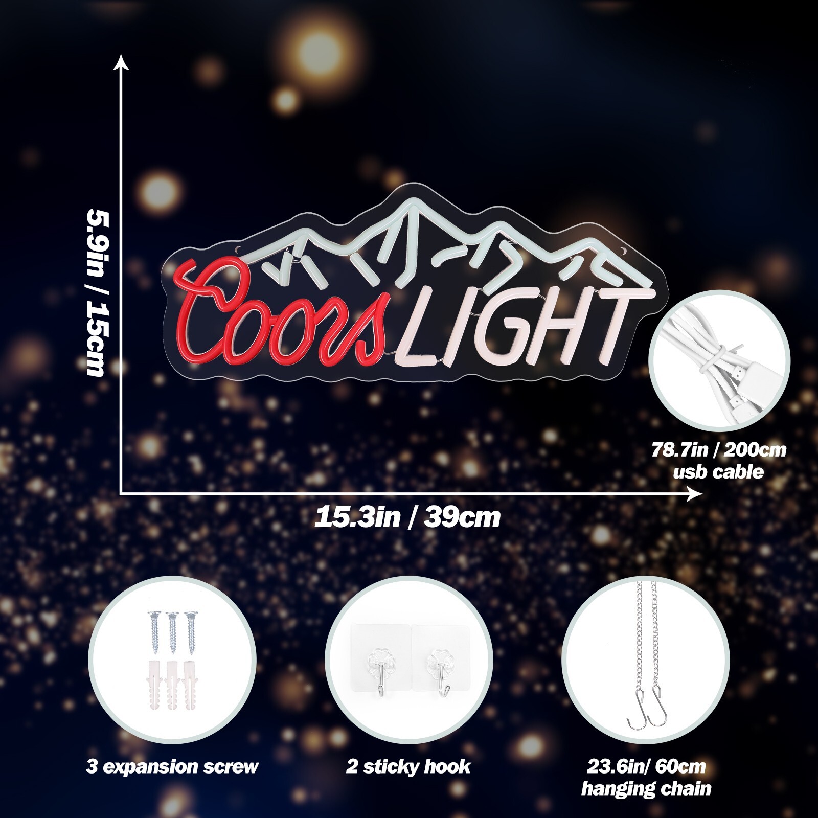 ネオンサイン、『Coors Light 』NEON SIGN 省エネ 広告用看板 Coors Neon Sign - Coors Neon Light Up Sign - Shop Now!
