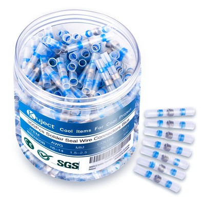300PCS Blue Solder Seal Wire Connectors, Waterproof Self Solder Heat Shrink B...