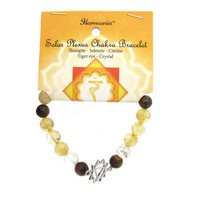 NEW Solar Plexus Chakra Gemstone Bracelet Round Bead 8mm Stretchy - One Size