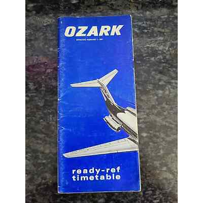 Ozark Airlines Schedule Timetable February 1 1967