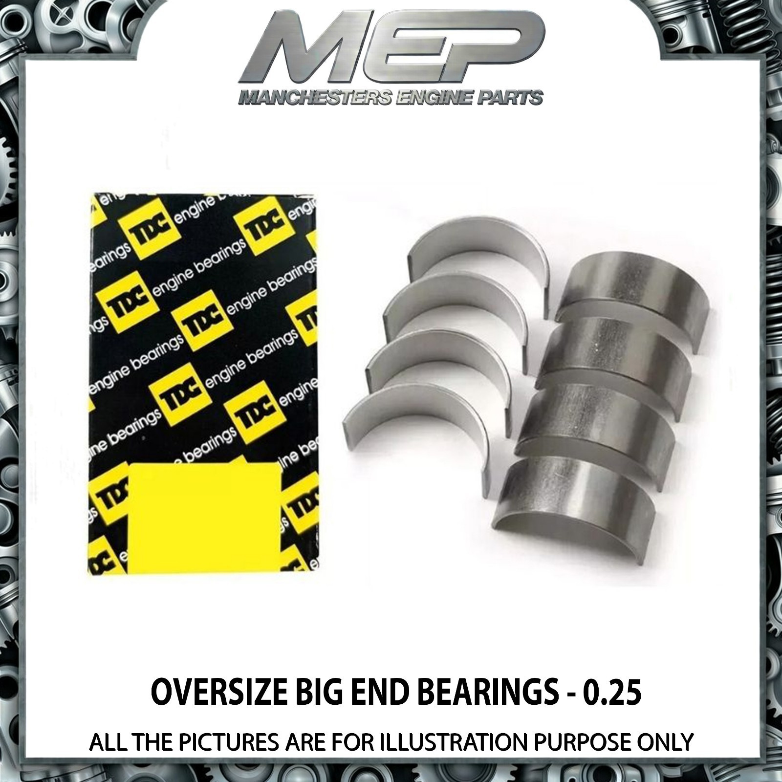 HYUNDAI KIA G4FC G4FD 1.6 PETROL CONROD BIG END BEARINGS 0.25MM TDC