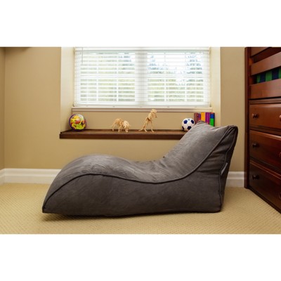 Modern Bean Bag The Slacker Grey Microsuede Bean Bag Lounger