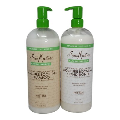 Shea Moisture 2 pk Moisture Boost Shampoo & Conditioner Natural Coconut JUMBO