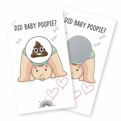 24 Baby Shower Poop Emoji Scratch Off Lottery Ticket Raffle Card