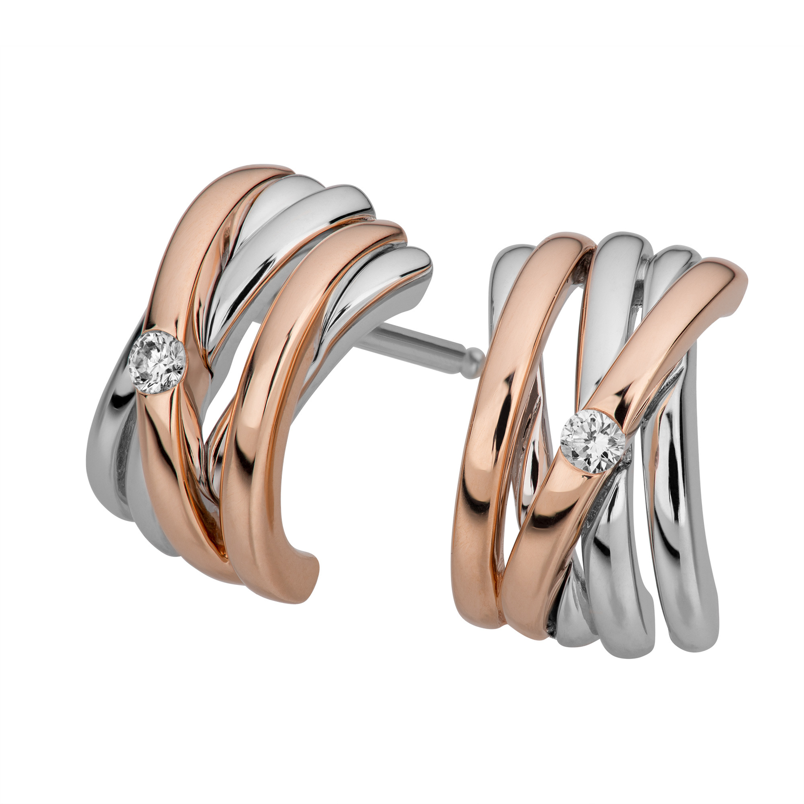 OrolinoGold 585 zweifarbig mit 2 echten Brillanten zus. 0,04ct.