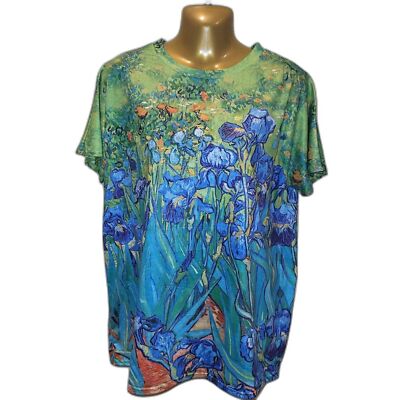 Van Gogh Woman's T-Shirt Round Neck Short Sleeves Green, Blue, Orange X-Large