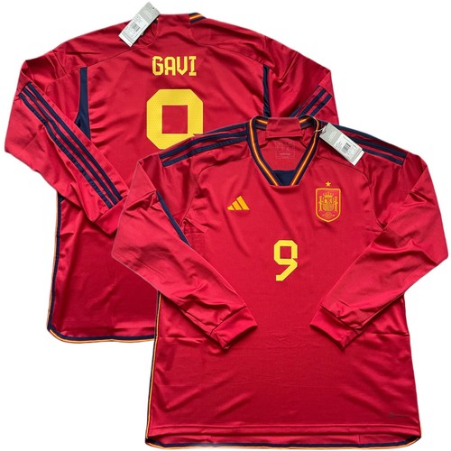 2022/23 Spain Home Jersey #9 Gavi 2XL Long Sleeve Adidas