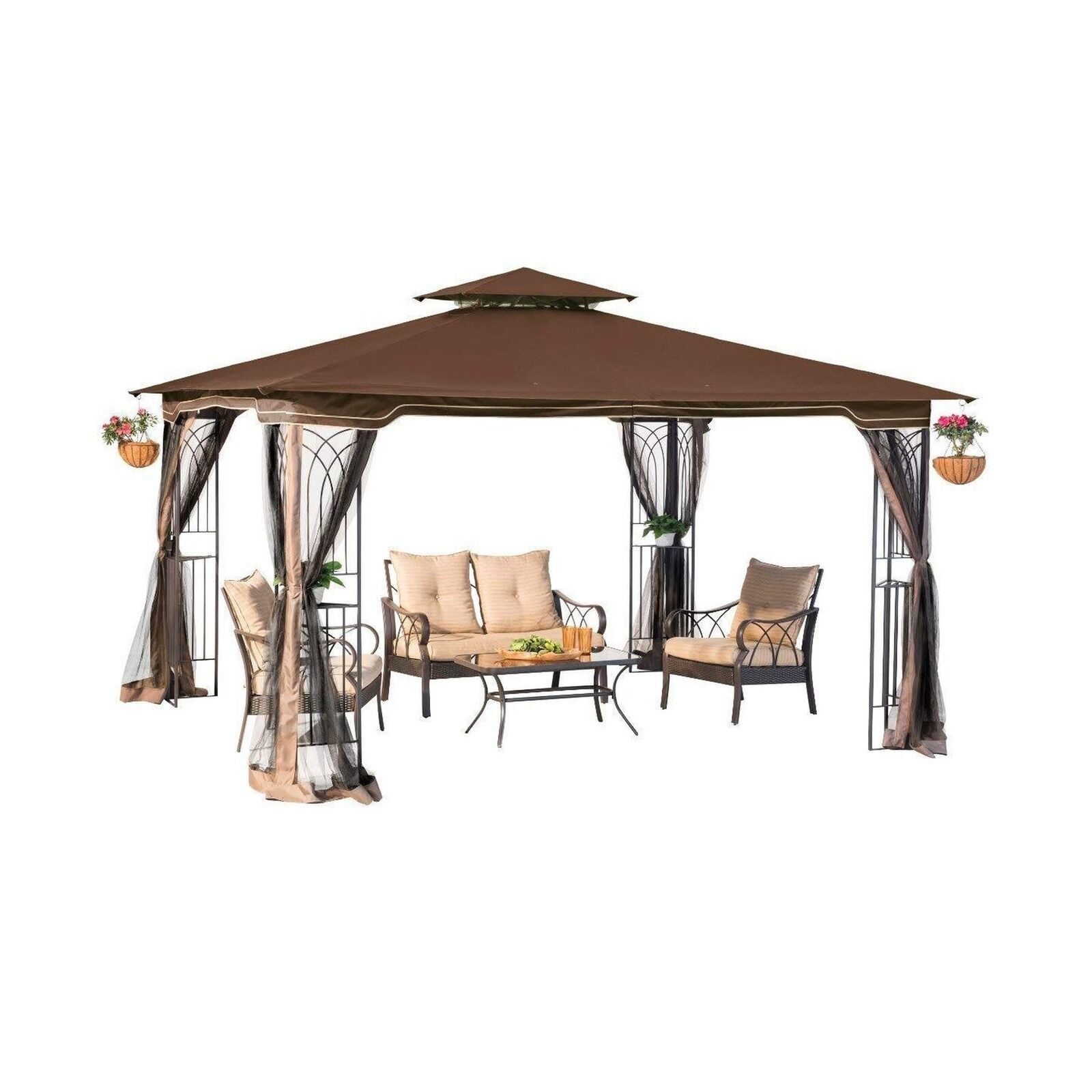 Brown Replacement Gazebo Canopy for 10 x 12 Regency II Patio Gazebo; Easily U...