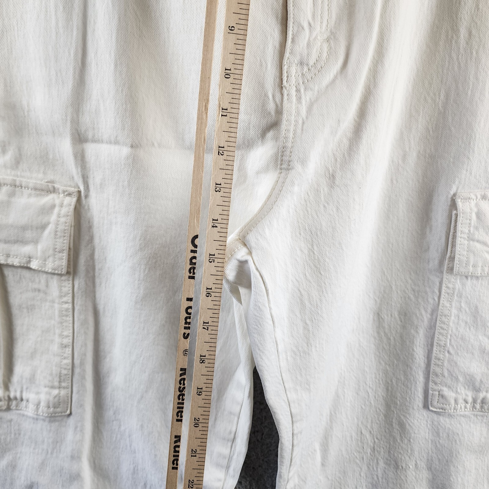 REBECCA MINKOFF Relaxed Cargo Pants Women's 30 Alabaster Button Zip Closure - Picture 13 of 20