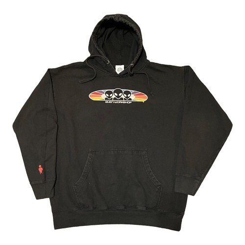 90s VINTAGE ALIEN スウェット BLACK 米製 Vintage Alien Workshop Spectrum Logo Hoodie Black Mens Large