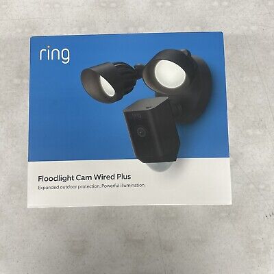 Ring Floodlight Cam Plus Outdoor Wired 1080p Surveillance Camera, Black