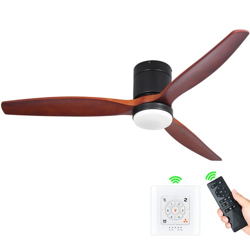 60 Inch Low Profile Ceiling Fan with Lights Remote Flush Mount Fan Light 6 Speed