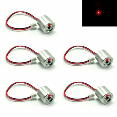 5pcs 650nm 100mW Focus Red Laser Module Dot Mini Positioning Light 18x18mm