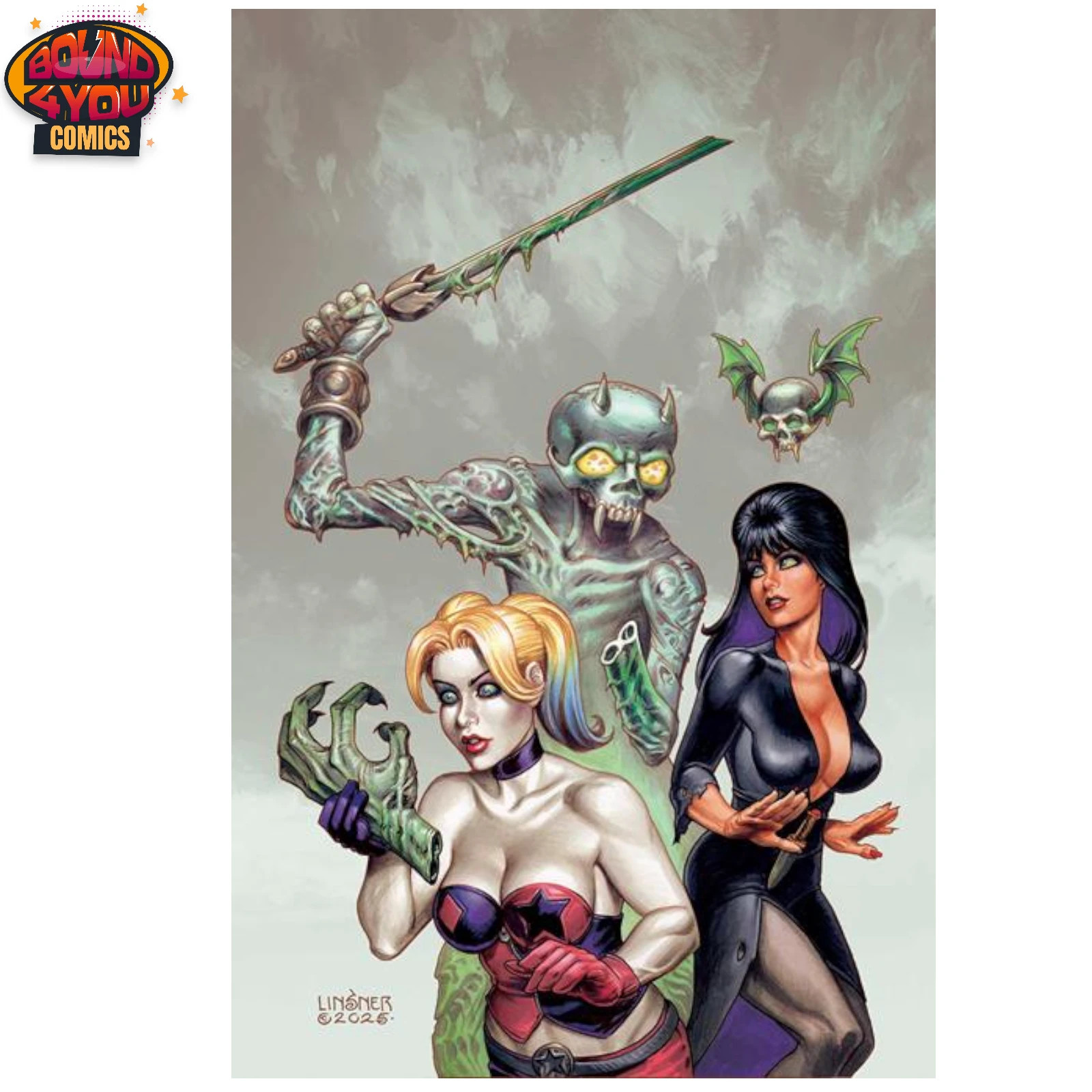 Harley Quinn X Elvira #3 Cvr I Inc 1:15 Joseph Michael Linsner Virgin