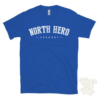 NORTH HERO VERMONT T-SHIRT Grand Isle USA retro varsity style hometown gift idea