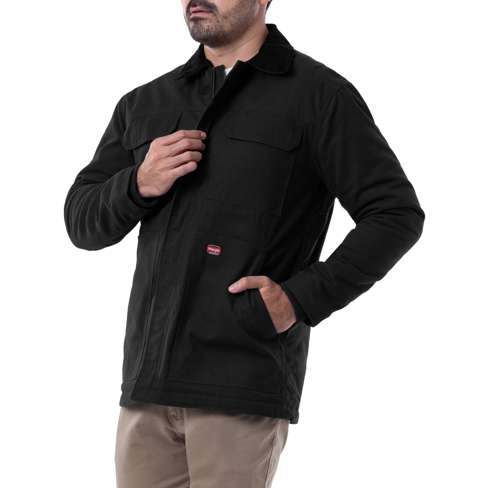 Wrangler Men’s Black Duck Cotton Quilted Zip Chore Coat Jacket Size S 34-36 NWT Wrangler Men’s Black Duck Cotton Quilted Zip Chore Coat Jacket Size S 34-36 NWT