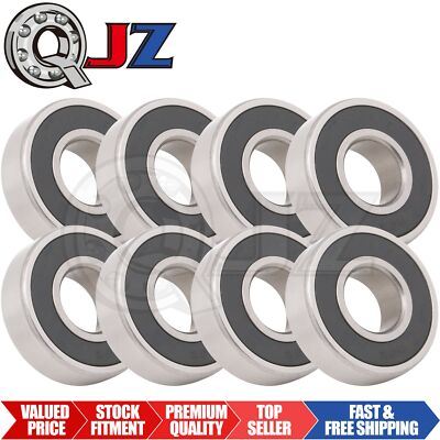 [Qty.8] 6203-2RS-60% Deep Groove Ball Bearing w/60% Grease [17mm x 40mm x 12mm]