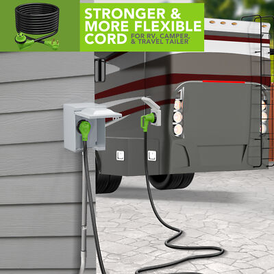 30AMP RV Power Cord 90 Degree Twist Locking 36' TT-30P to L5-30R Leisure Cords