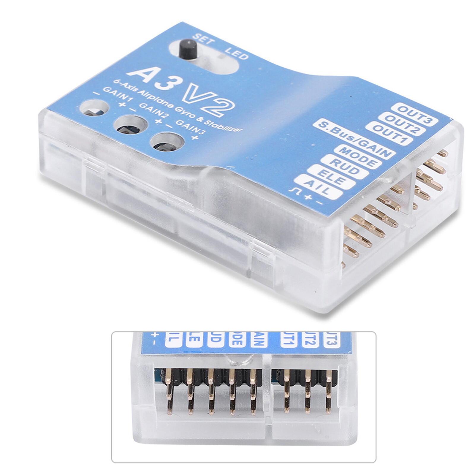 6 Axis Gyro A3V2 RC Plane Flight Stabilizer for RC plane Fixed Wing Auto Hove du