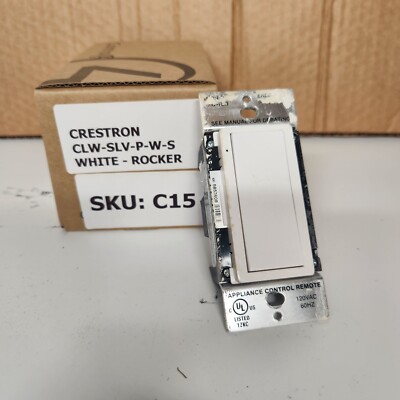 Crestron CLW-SLV-P-W-S In-Wall Remote Dimmer/Switch, 120V, White, Rocker Switch